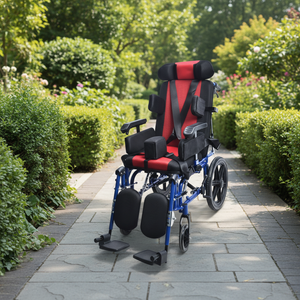 Sedia a Rotelle Manuale Ultraleggera in Alluminio per Bambini con Paralisi Cerebrale, Completamente Reclinabile e Pieghevole, Imbottita e <span class=keywords><strong>Portatile</strong></span> - Product Image 4