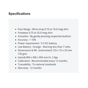 Combo Tester For Wrist Strap And Footwear With Fast ESD Verification Clear Indicators And Reliable Performance For <strong>Static</strong> - Product Image 4