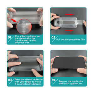 Protecteur d'écran 9H en verre trempé à <span class=keywords><strong>couverture</strong></span> complète pour iPhone 16 Pro avec applicateur facile - Product Image 6