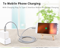 Câble USB-C vers USB-C en gros, 2 m, 60 W, 3 A, 480 Mbps, charge rapide, en aluminium et nylon tressé, plaqué or, compatible caméra