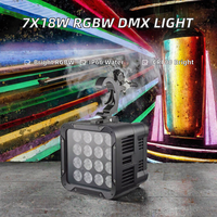 Projecteur LED RGBW 6-en-1 DMX512 en aluminium 7*18W pour intérieur/extérieur, étanche IP66, CRI90, garantie 1 an, idéal pour KTV