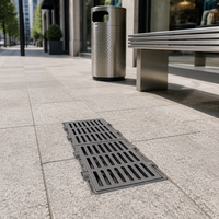 Grille de caniveau rectangulaire en fonte ductile robuste pour système de drainage des eaux usées dans les zones universitaires