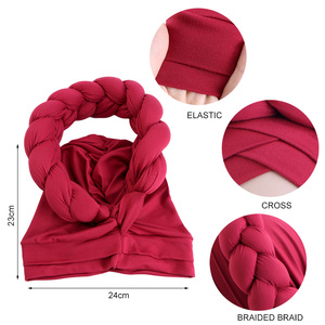 Cabello liso elástico <span class=keywords><strong>africano</strong></span> cabeza envuelve trenza grande <span class=keywords><strong>turbante</strong></span> <span class=keywords><strong>africano</strong></span> gorro pañuelo para la cabeza gorro cubierta capó giro <span class=keywords><strong>turbante</strong></span> para mujeres - Product Image 5