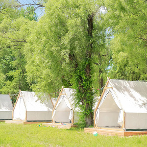 Carpa para Eventos y Fiestas Glamping, Blanca, Triangular, con Estructura de Madera, Impermeable, para Tres Estaciones, para Acampar y Comer al Aire Libre - Product Image 3