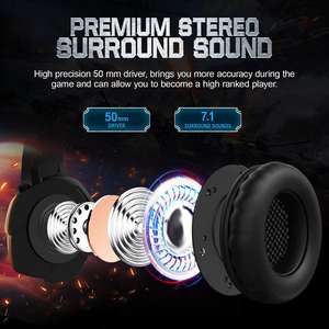 Casque de jeu ONIKUMA K5, meilleurs écouteurs stéréo pour joueurs avec microphone et lumière LED pour Xbox One - Product Image 2