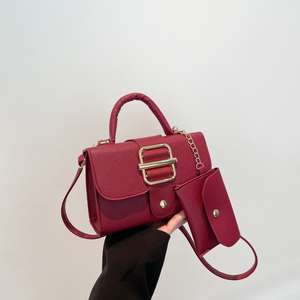 New Fashion Design PU Texture <b>Belt</b> Decorative Handbag Single Shoulder Crossbody Bag Solid Color Tote Bag - Product Image 3