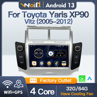 STWEI Carplay Sans Fil Pour Toyota Yaris XP90 Vitz 2005-2012 Autoradio Multimédia Navigation WIFI Android 13 Écran Partagé