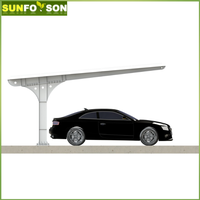 Structure de carport solaire en acier galvanisé, support de montage de qualité commerciale, résistance au vent 60 m/s, résistance à la neige 1,4 KN/m², garantie 10 ans