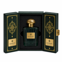Boîte à parfum de luxe vert émeraude à double porte avec insert en velours, emballage rigide personnalisé avec logo pour cadeaux parfumés