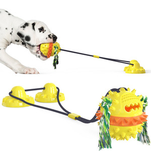 Giocattolo per cani da addestramento, dispositivo di perdita di cibo con corda di trazione, palla per pulire i denti che farà un suono cigolante giocattolo per animali domestici - Product Image 3