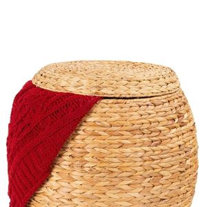 Cesta de Almacenamiento Grande de Mimbre Hecha a Mano con Tapa y Manta Tejida a Mano Multifuncional - Product Image 4