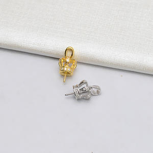 จี้เงินแท้ S925 รูปมงกุฎสามมิติ สำหรับทำเครื่องประดับ DIY พร้อมฝาครอบไข่มุกเปล่า - Product Image 2