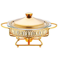 Nouveau design – Plats de service ronds en acier inoxydable doré pour buffet, chauffe-plats de buffet pour hôtels et restaurants avec couvercle de four