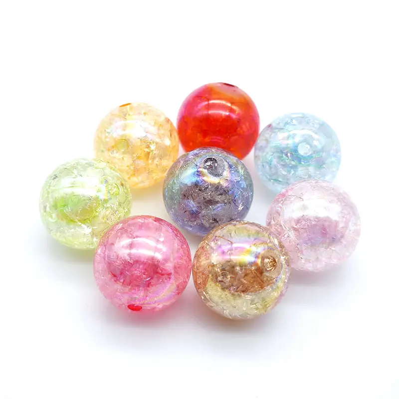 Wholesale High Quality 20mm Hole Chunky Bubblegum Beads Acrylic Polished Ab Color Loose Colorful Pearls For Beaded pen Making