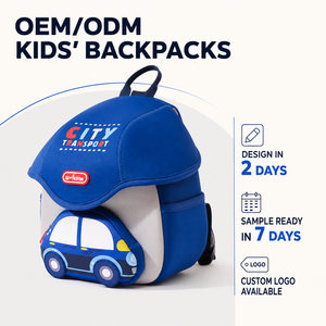 OEM ODM Custom Logo Factory Direct Latest Model Car Shape Cartoon Graphics Kids Backpack 3-6 Years Old Boys Girls School Bag