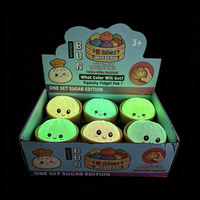 Grande boîte mystère américaine de jouets en peluche anti-stress scintillants arc-en-ciel qui brillent dans le noir, en forme de boulettes et de pains bao, pour enfants