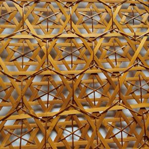 Bamboo Woven Mat Abstract Pattern Rectangle Wall Decor Indoor Hand Wash Crafted - Product Image 1