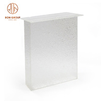 Meubles de salon et de salle à manger pour restaurant et bureau à domicile Base de table en acrylique Résine époxy Forme en T Surface transparente givrée Pied de table