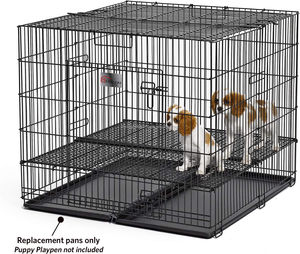 Baiyou รั้วกั้นสัตว์เลี้ยงพร้อมตะแกรงพื้นกล่องใส่ลูกสุนัขเล่น - Product Image 1