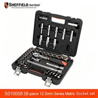 Kit de réparation automobile multifonctionnel en acier au chrome-vanadium, clés hexagonales, douilles à cliquet, boîte à outils facile à transporter, garantie à vie