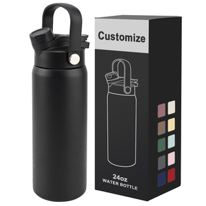 24oz Travel Stainless Steel Water Bottle Car Friendly Size Vacuum Insulated Reusable Drinkware OEM Custom Packaging