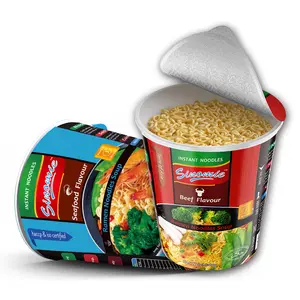 Sinomie Brand China Ramen Cup Private Label sapore di manzo tagliatelle Halal zuppa di cibo personalizzata Ramen Cup Of Noodles