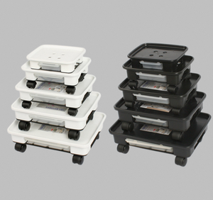 Plafarm Premium – Sous-plate rectangulaire épais noir en plastique avec réservoir d'eau pour grands pots de fleurs lourds – Protection du sol - Product Image 1