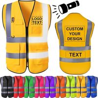 Gilet de sécurité haute visibilité personnalisé, vêtements de travail, logo personnalisé, homologué ANSI, maille respirante avec poches pour la construction et les entreprises