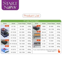 Catu Daya Laser CO2 Seri HY untuk Mesin Laser CO2 40W 50W 60W 80W 100W untuk Tabung Laser, Peralatan Pengukiran dan Pemotongan