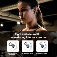 Écouteurs sans fil 5.1 à crochet d'oreille, étanches IP7, appels HD, contrôle tactile, micro, étui de chargement pour la course et la gym