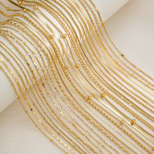 Collar de Cadena de Moda al por Mayor, de Acero Inoxidable Antideslustre, Chapado en Oro Real de 18k, para Mujer - Product Image 1