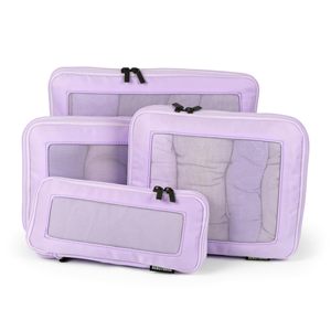 Fashionable Double Zipper Portable Compression Packing Cubes Foldable Polyester Travel Luggage Organizer Bags With <b>Suitcases</b> - Product Image 1