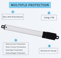 Mini Actuador Lineal de Imán Permanente de 30 mm, CC 12 V, 30N-150N, Motor de Varilla de Empuje Eléctrico para Bicicleta Eléctrica, Electrodomésticos, IP54