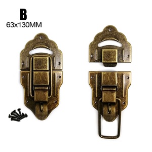 초대형 헤비 듀티 나무 상자 트렁크 토글 캐치 쥬얼리 가슴 와인 케이스 여행 가방 걸쇠 래치 골동품 황동 청동 나사 - Product Image 5