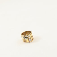 Neuer Herbst-Winter-Ring aus 18k PVD-vergoldetem Edelstahl, Modischer Wasserdichter Breiter Frühlings-Wassertropfen-Zirkonring