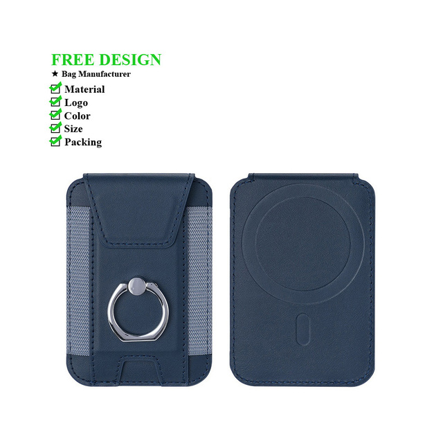 New 3-in-1 Magnetic Wallet with Phone Ring Stand Compatible with Mag-Saf for Secure Credit Card Storage