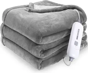 Nieuwe Hete Verkoop Elektrische Verwarmde Deken Verwarming Sherpa Dekens Omkeerbare Flanel Verwarmde Gooien Elektrische Deken Voor De Winter