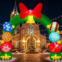 Arche gonflable de Noël en forme de cloche de bonbon, décorations de jardin pour les fêtes, accessoires de décoration gonflables