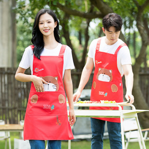 ผ้ากันเปื้อนพิมพ์โลโก้ตามสั่ง ขนาดเดียว ผ้าโพลีเอสเตอร์ กันน้ำ สำหรับทำอาหาร ชุดทำงาน ยูนิเซ็กซ์ - Product Image 2