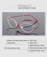 Marché européen Fashion Eyes Frameless Uv 400 Titanium Alloy Frame Montures de lunettes unisexes
