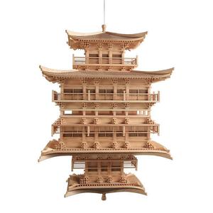 แบบจำลองอาคารโบราณสไตล์เซนจีนสมัยใหม่ ทำจากไม้จริง ประกอบเองได้ สำหรับแขวนผนัง โรงแรม สำนักงานขาย  วัดจิงฉวนจิงเก๋ - Product Image 2