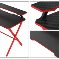 Meilleures ventes Bureau de jeu moderne en forme de X rouge avec support pour écran