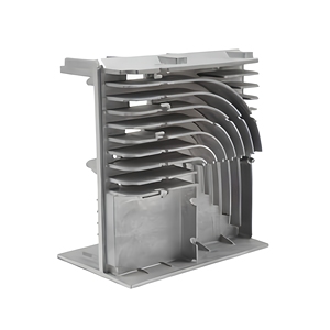 Pièce moulée sous pression en aluminium avec structure multicouche et design incurvé pour applications industrielles - Product Image 1