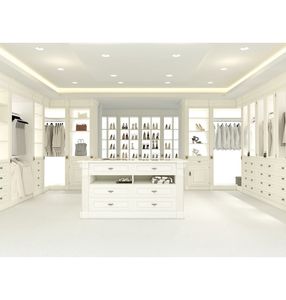 מודרני דלת זכוכית בצורת דלת זכוכית לבנה מודרנית ארון ארון בגדים לארוחה חדר שינה - Product Image 1