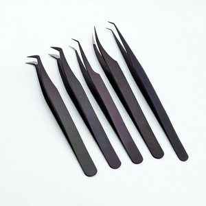 Extensions de cils pince à épiler longue pointe d'isolation méga Volume botte pince à épiler à 90 degrés en acier inoxydable vente en gros - Product Image 1