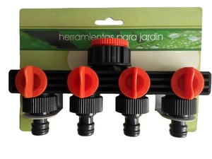 Adaptateur de <span class=keywords><strong>robinet</strong></span> réglable OEM Easy Grip 1 à 4 sorties avec vanne <span class=keywords><strong>d</strong></span>'arrêt pour irrigation et <span class=keywords><strong>arrosage</strong></span> - Product Image 4