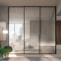 2025 objets décoratifs télescopique 3 portes coulissantes en verre portes d'entrée de luxe Design Villa sécurité diviseur intérieur moderne