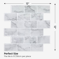 Tuiles linéaires modernes imperméables faciles à installer, à coller – Faux carrelage mural en verre sans joint pour cuisine et salle de bain