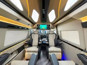 Novo design para Toyota HIACE business style, acessórios de luxo para interior, divisória com geladeira, assento traseiro vip 7 a 4