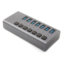Hub USB 3.0 personnalisable, séparateur multi-USB 3.1, hub USB 7 ports multiport, accessoires PC avec adaptateur secteur pour ordinateur